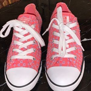 New pink Converse All star eyelet embroidered sz7